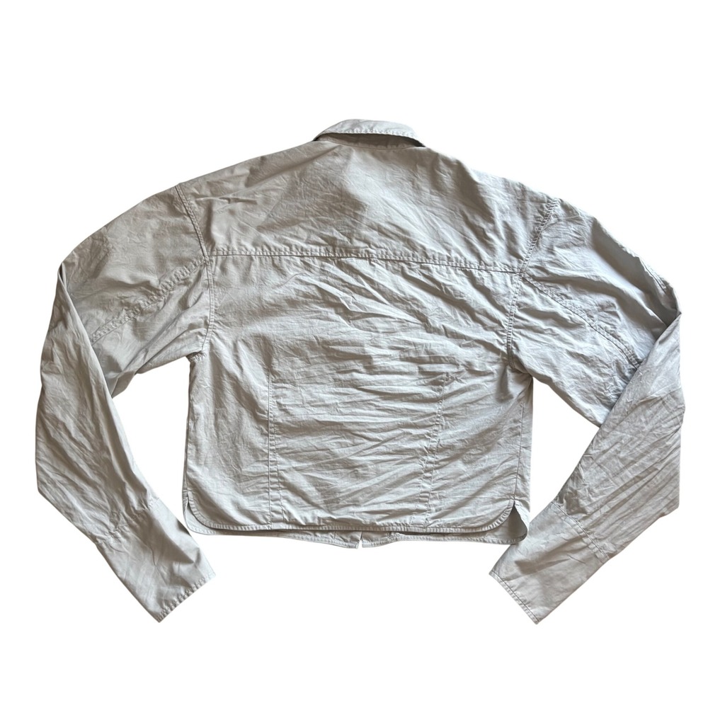 Rag & Bone Cropped Button Down Shirt Womens Small Gray Cotton Office Neutral - Picture 4 of 6